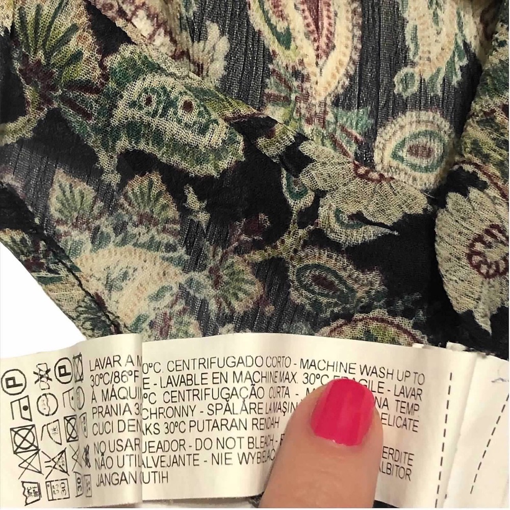Zara Paisley Tie Neck Blouse - Picture 10 of 12